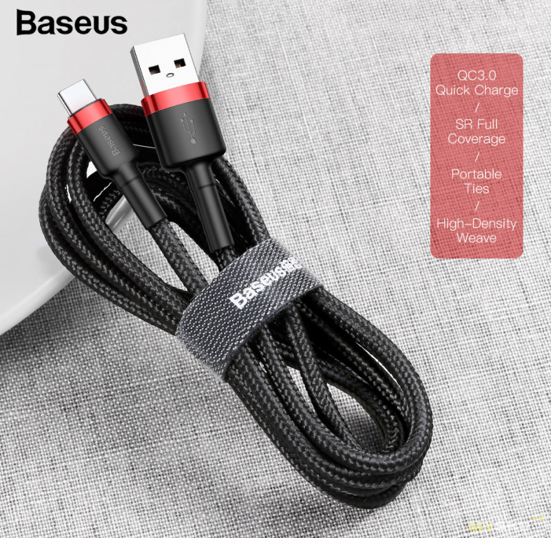 USB Type C кабель 3А от Baseus. Доставка из РФ. От 348,20 руб.