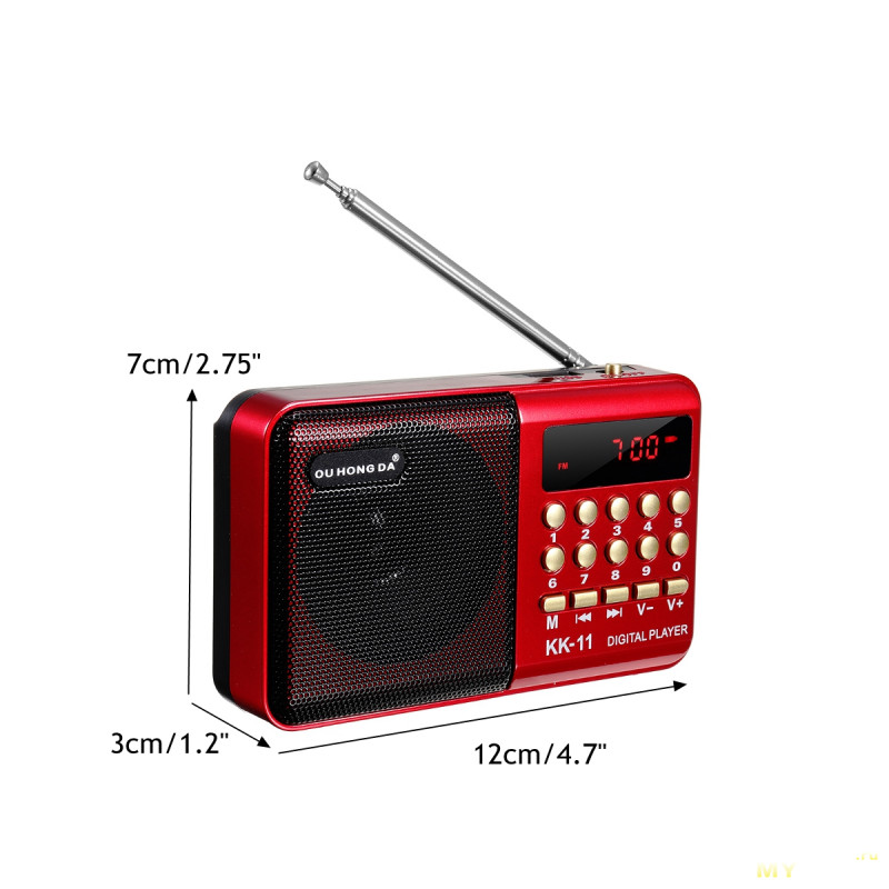 Портативный радиоприёмник Ou Hong Da KK-11 за 4.79$