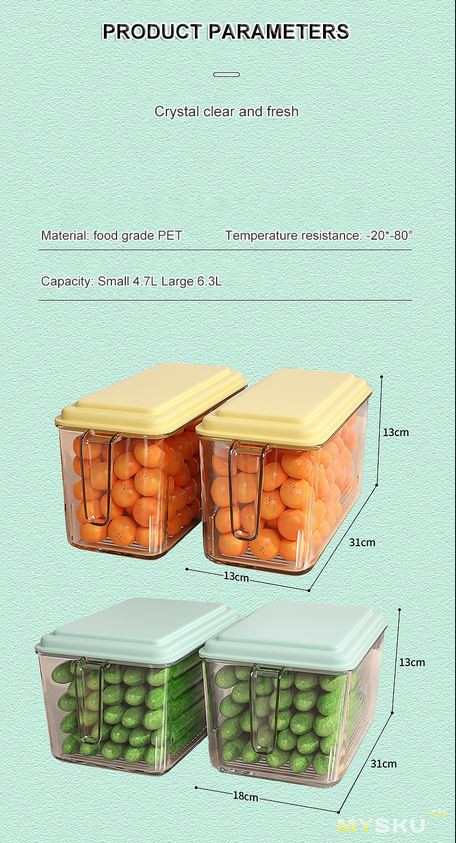 Контейнер Joybos для хранения фруктов/овощей в холодильнике от 7.67$