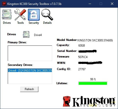 Несколько слов о ресурсе и обновлении прошивки SATA SSD диска KINGSTON SKC300S37A/60G
