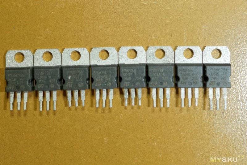 N-канальные полевые транзисторы STP75NF75 Б/У похожие на оригинал, как проверить сопротивление транзистора