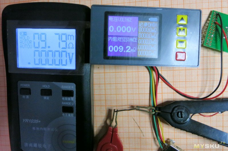 Измеритель внутреннего сопротивления аккумуляторов по 4-проводной схеме TS457