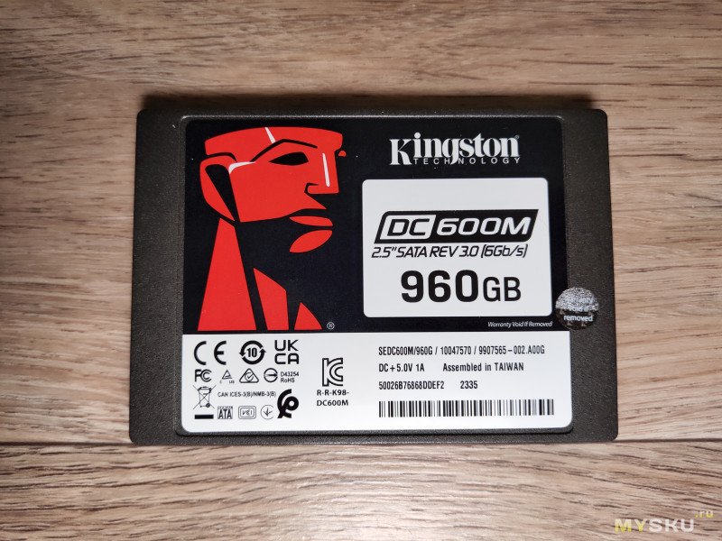 Обзор SSD накопителя Kingston DC600M с ёмкостью 960 ГБ, предназначенного для датацентров