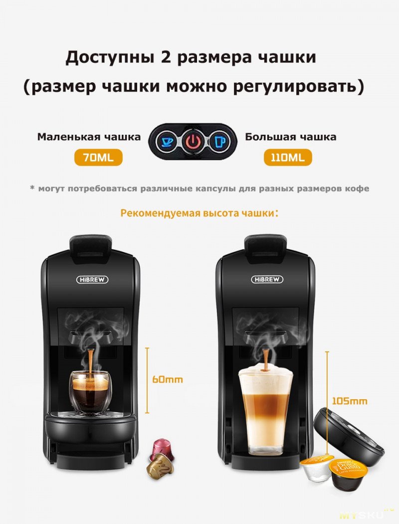 Универсальная капсульная кофе-машина HiBREW H1 от 5159 руб.