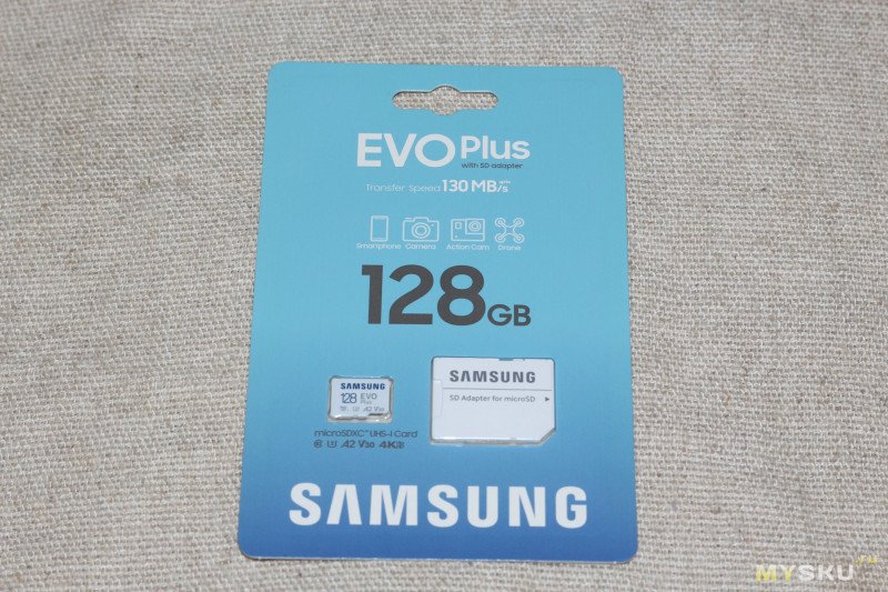 MicroSD карта памяти SAMSUNG EVO Plus 128Гб