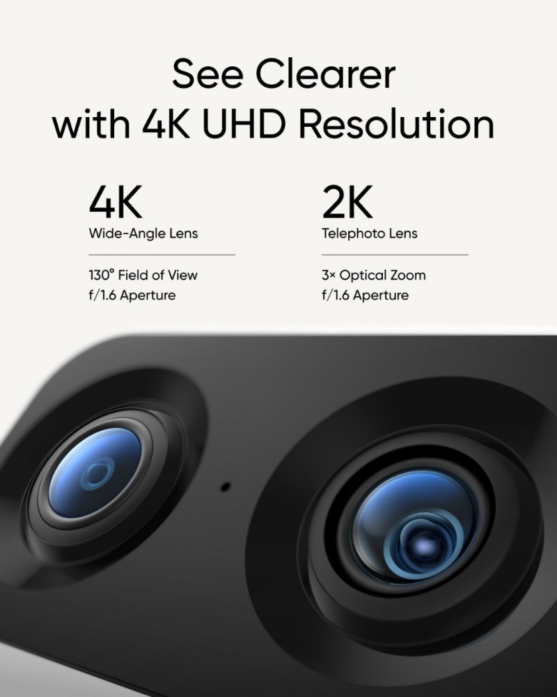 Камера видеонаблюдения eufy S350, двойная камера безопасности 4K UHD, 8 ×  зум, 360 °, PTZ, Wi-Fi за 7179 руб