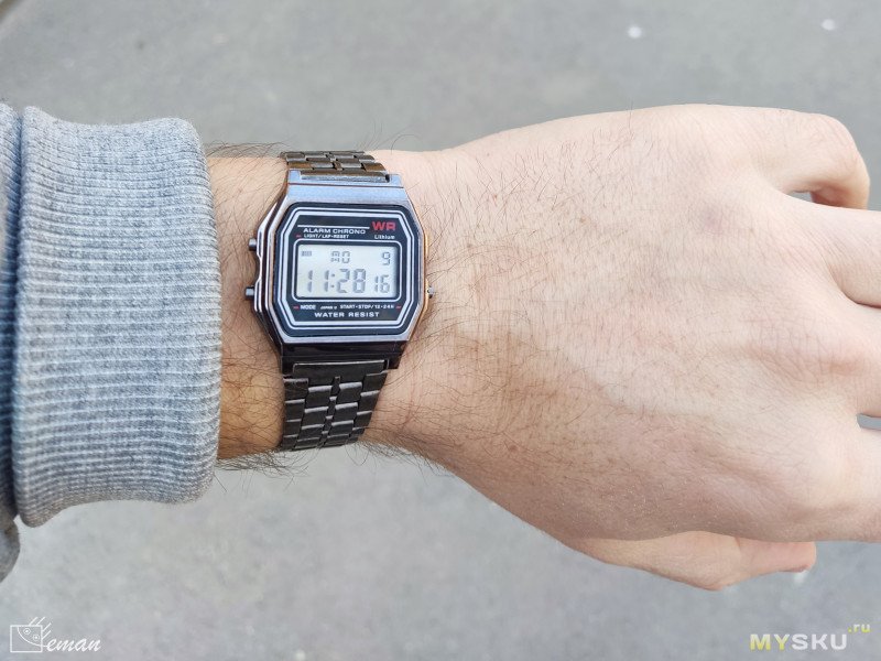 Самая дешевая металлическая копия часов Casio F-91W (A-159), чистая жесть