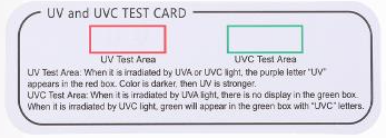 UV and UVC TEST CARD