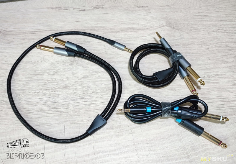 Аудио кабель Vention mini-Jack – 2 Jack. Золото, медь, алюминий