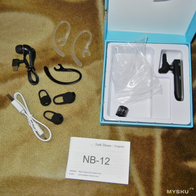 Bluetooth гарнитура Link Dream NB-12, с микрофоном CVC 6.0