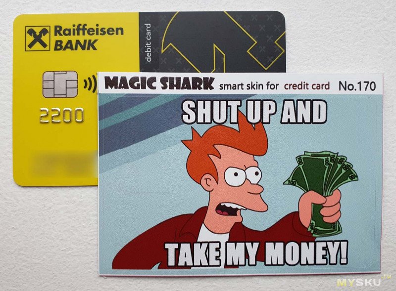 Наклейки на банковскую карту Magic Shark с разнообразными рисунками