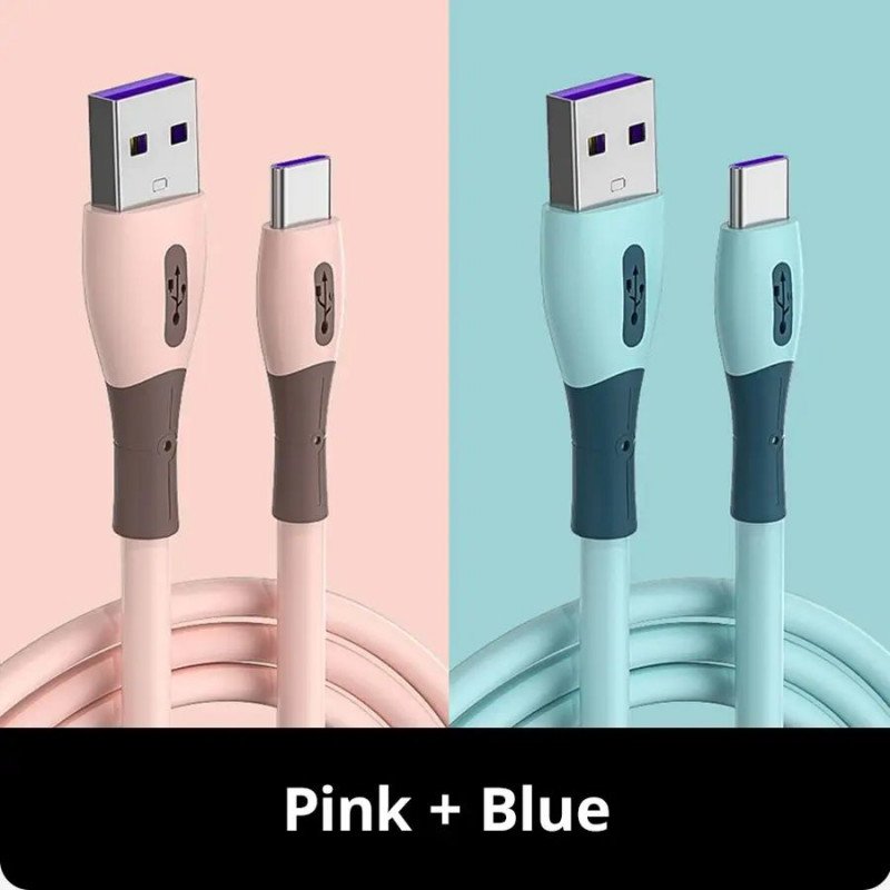 Три разных силиконовых USB кабеля