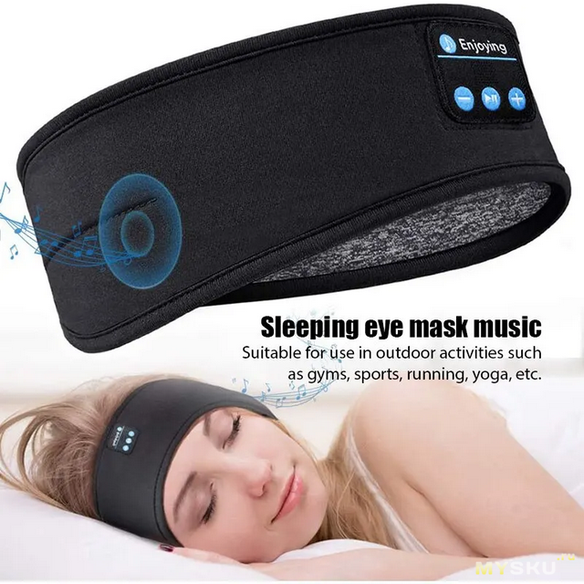 Bluetooth наушники в виде спортивной повязки или маски для сна. Полуночникам посвящается...